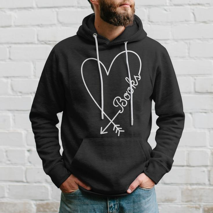 Books Cute Graphic Heart Love Men Hoodie Gifts for Him