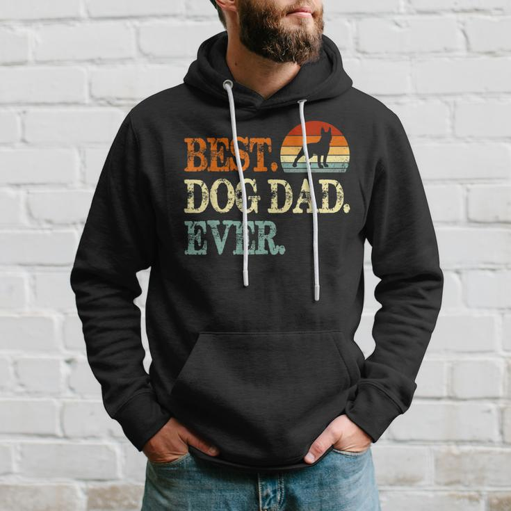 Boston Terrier Best Dog Dad Ever Retro Vintage Hoodie Gifts for Him
