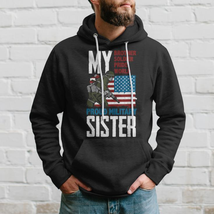 Brother My Soldier Hero Proud Military Sister - Gift Veteran Men Hoodie Graphic Print Hooded Sweatshirt Gifts for Him