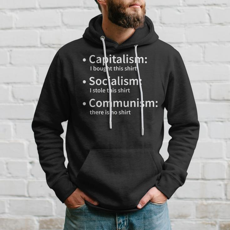 Capitalism Socialism Communism Libertarian Economics Freedom Hoodie Gifts for Him