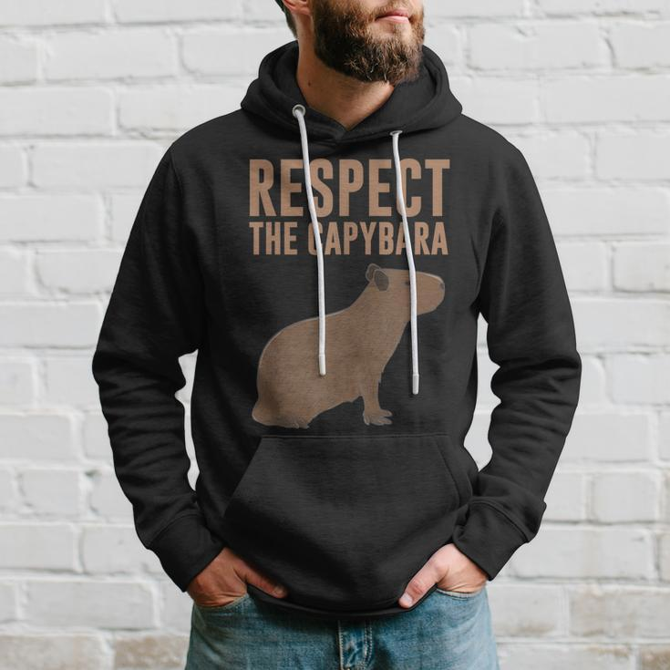 Capybara Gifts Respect The Capybara Cute Animal Hoodie Gifts for Him