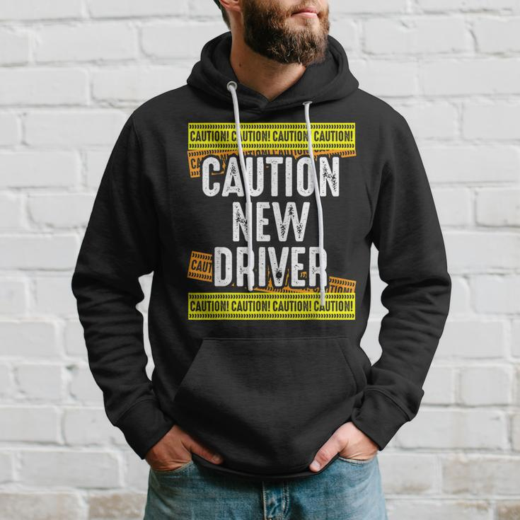 Caution New Driver - Driving Licence Celebration Men Hoodie Graphic Print Hooded Sweatshirt Gifts for Him