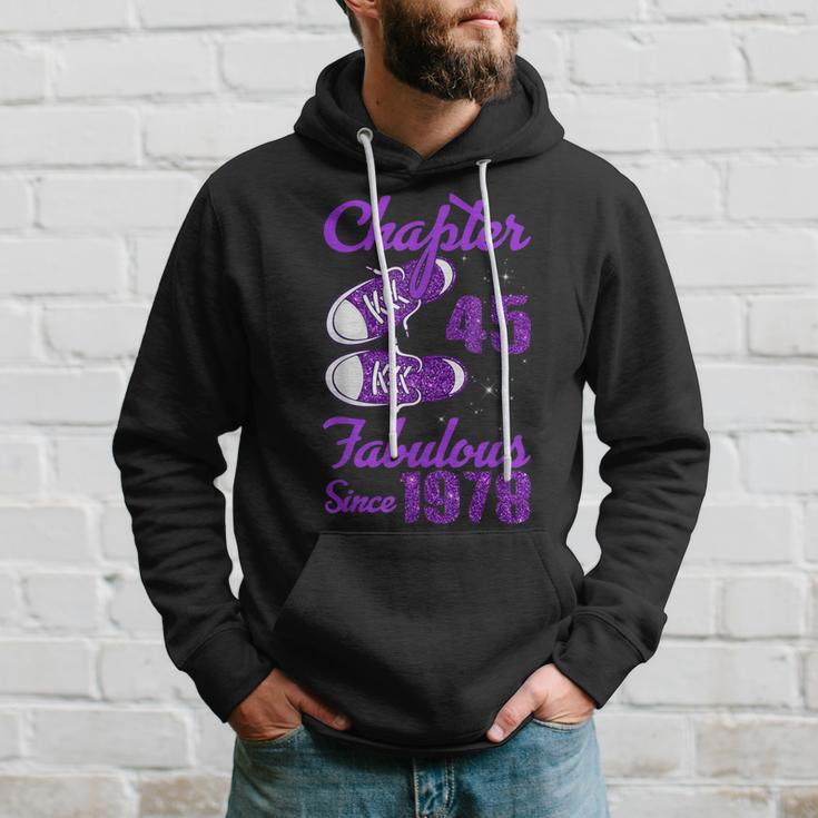 Chapter 45 Fabulous Since 1978 Purple 45Th Birthday Hoodie Gifts for Him