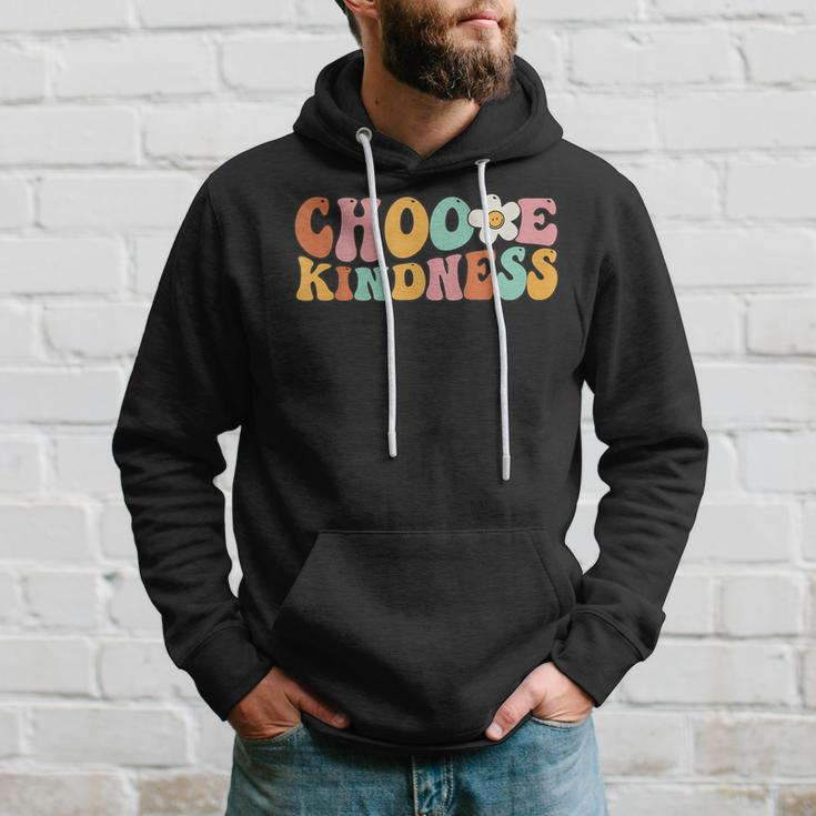 Choose Kindness Retro Groovy Be Kind Inspirational Teacher Hoodie Gifts for Him