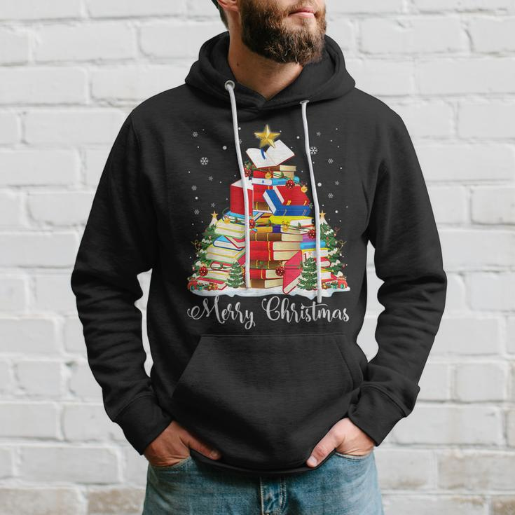 Christmas Library Tree Xmas Librarian And Book Lover V3 Men Hoodie Gifts for Him