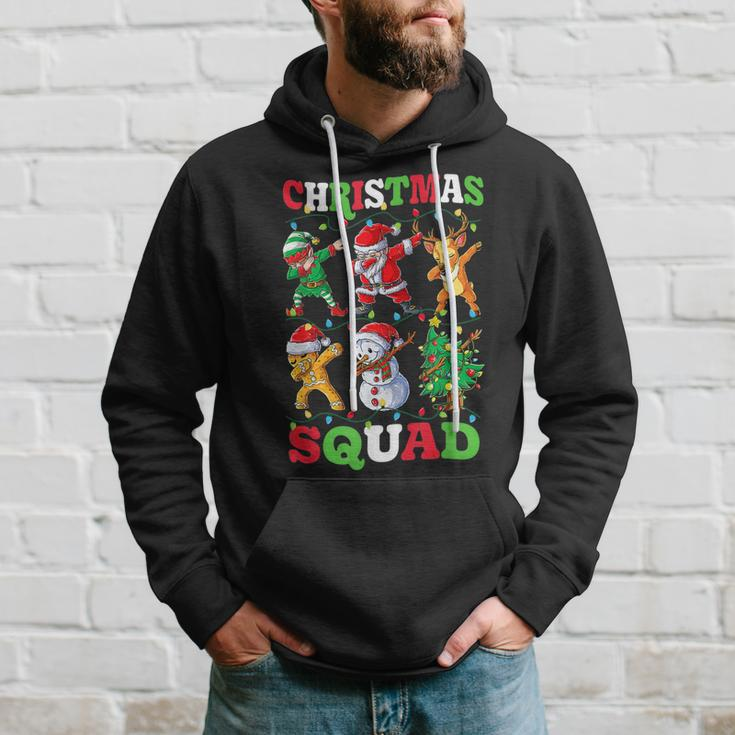Christmas Squad Santa Dabbing Elf Family Matching Pajamas V4 Men Hoodie Graphic Print Hooded Sweatshirt Gifts for Him