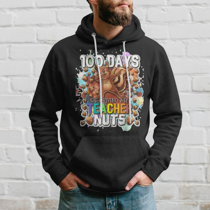 Cool 100 Days Of Driving My Teacher Nuts Dabbing Squirrel Men Hoodie Graphic Print Hooded Sweatshirt Gifts for Him