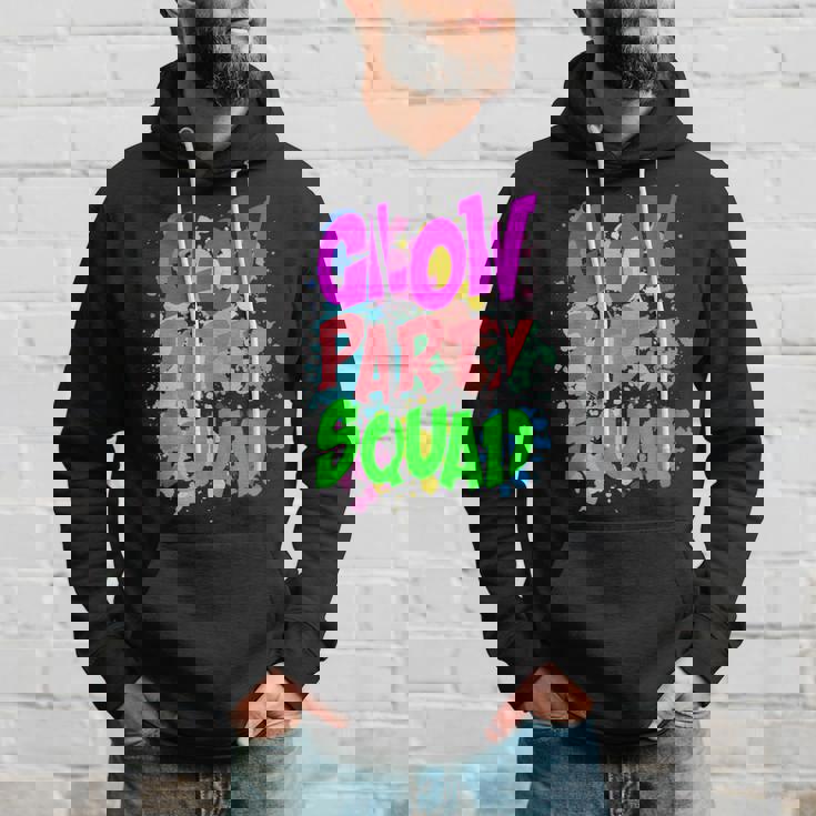 Cool Glow Party Squad Funny Colorful Glow Party Quote Hoodie Gifts for Him