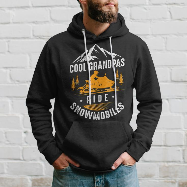 Cool Grandpas Ride Snowmobiles Snowmobile Dad Grandpa Gift Hoodie Gifts for Him