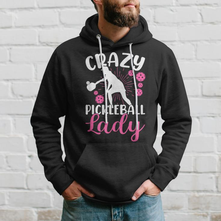 Crazy Pickleball Lady Funny Pink Sweater Gift Hoodie Gifts for Him