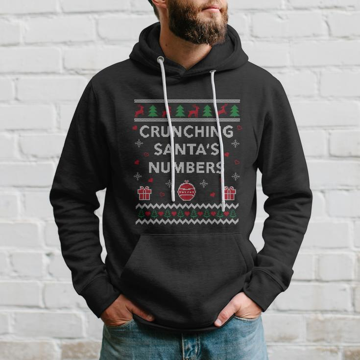 Crunching Santas Numbers Accountant Xmas Ugly Christmas Gift Hoodie Gifts for Him