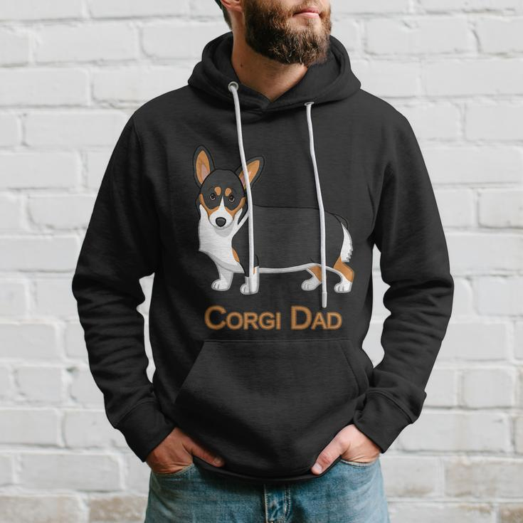Cute Black Tricolor Pembroke Corgi Dad Dog Lovers Tshirt Hoodie Gifts for Him