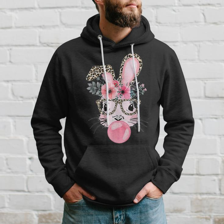 Cute Bunny With Leopard Glasses Happy Easter Day Hoodie Gifts for Him
