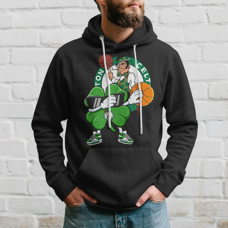 Dabbing Shamrock Basketball St Patricks Day Boston-Celtic Hoodie Gifts for Him