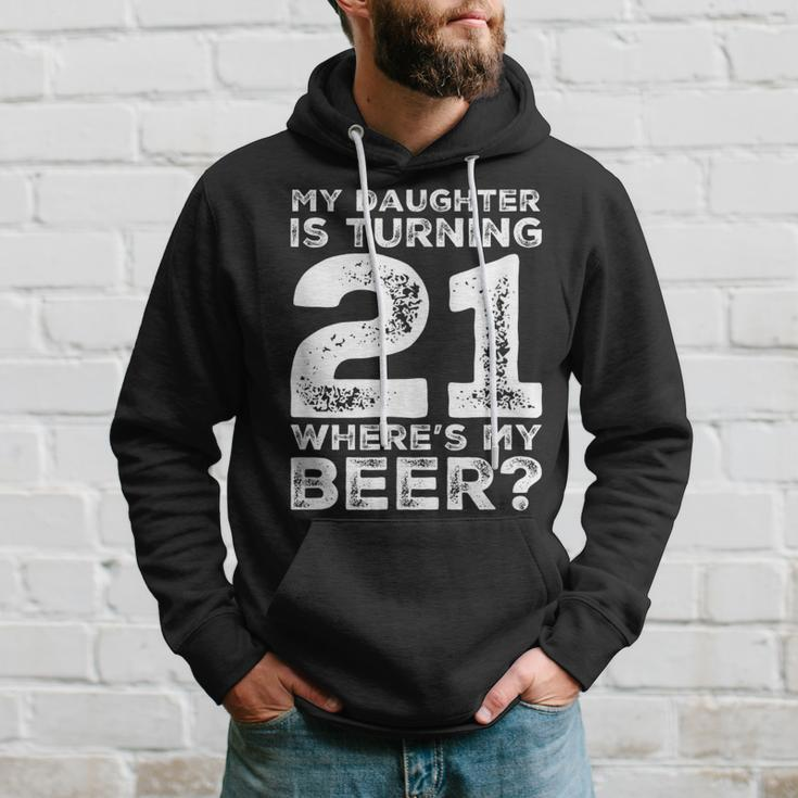 Dad 21St Birthday Daughter Turning 21 Years Old Beer Hoodie Gifts for Him