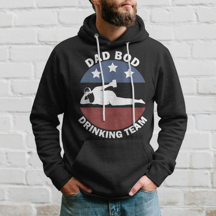 Dad Bod Drinking Team American Us Flag Vintage Fathers Day Hoodie Gifts for Him