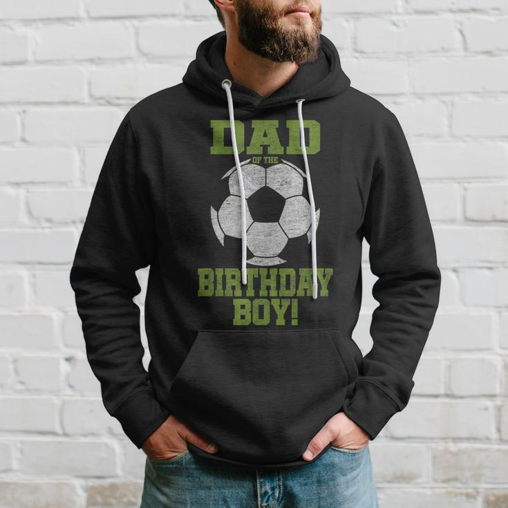 Dad Of The Birthday Boy Soccer Lover Vintage Retro Hoodie Gifts for Him