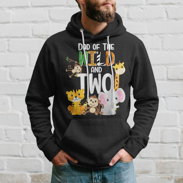 Dad Of The Wild And Two Zoo Theme Birthday Safari Jungle Hoodie Gifts for Him