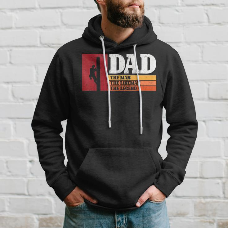 Dad The Man The Lineman The Legend Electrician Hoodie Gifts for Him