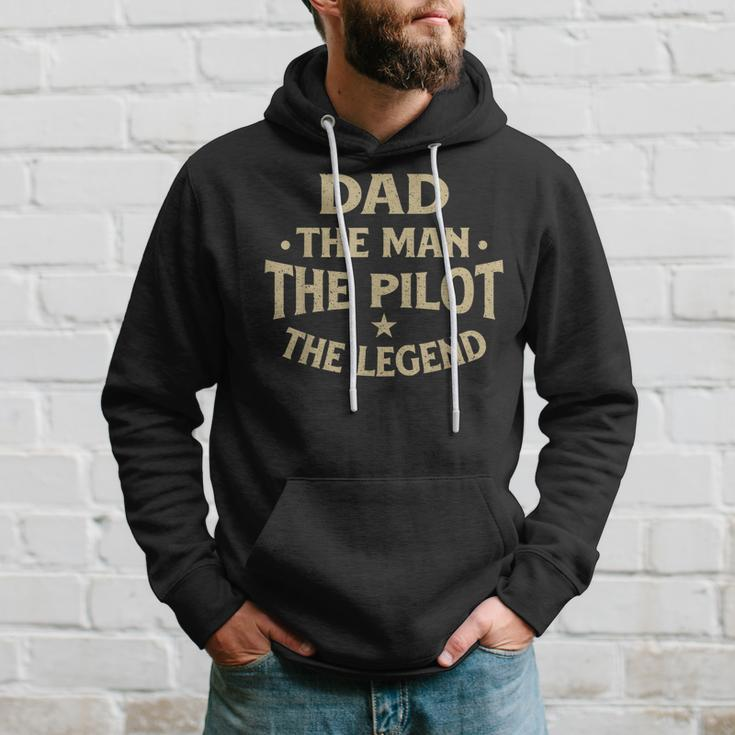Dad The Man The Pilot The Legend Airlines Airplane Lover Hoodie Gifts for Him