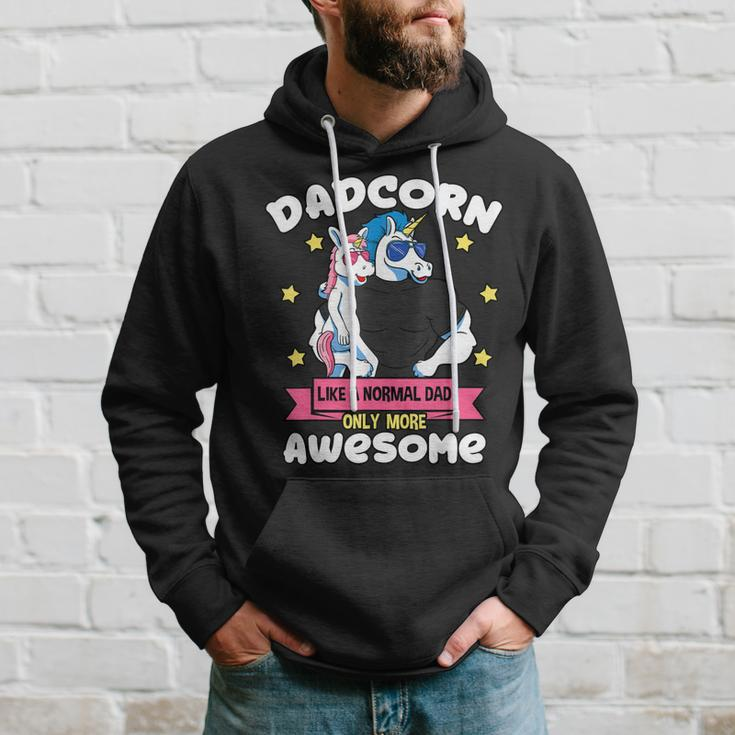 Dadcorn 1 Kid Fathers Day Dad Unicorn Daughter Girl Hoodie Gifts for Him