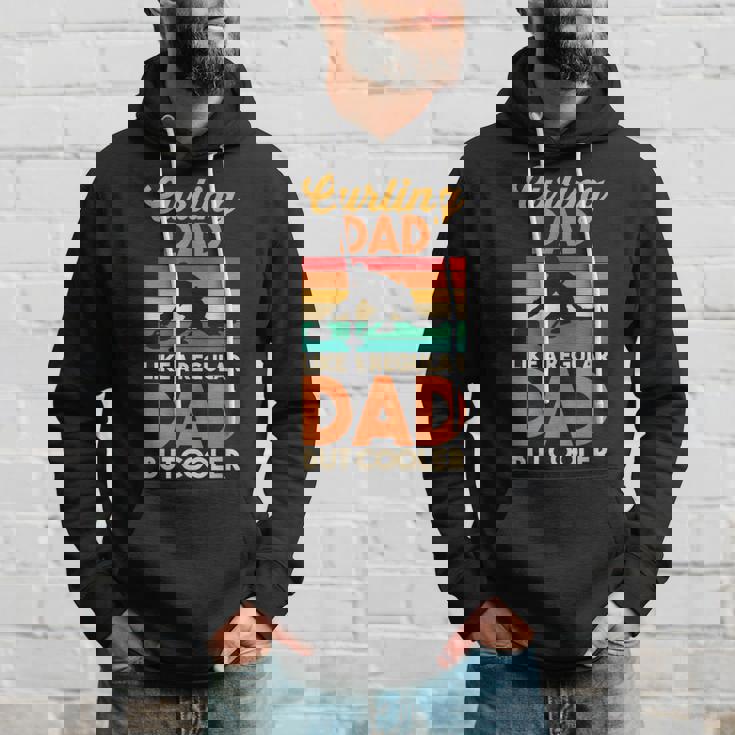 Dads Day | Retro Curling Dad Like A Regular Dad But Cooler Hoodie Gifts for Him Dads Day | Retro Curling Dad Like A Regular Dad But Cooler Hoodie Gifts for Him