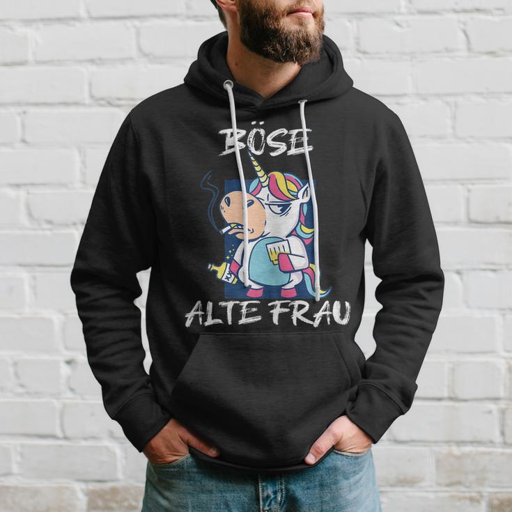 Damen Böse Alte Frau Für Oma Großmuter Spruch Rockerin Hoodie Geschenke für Ihn