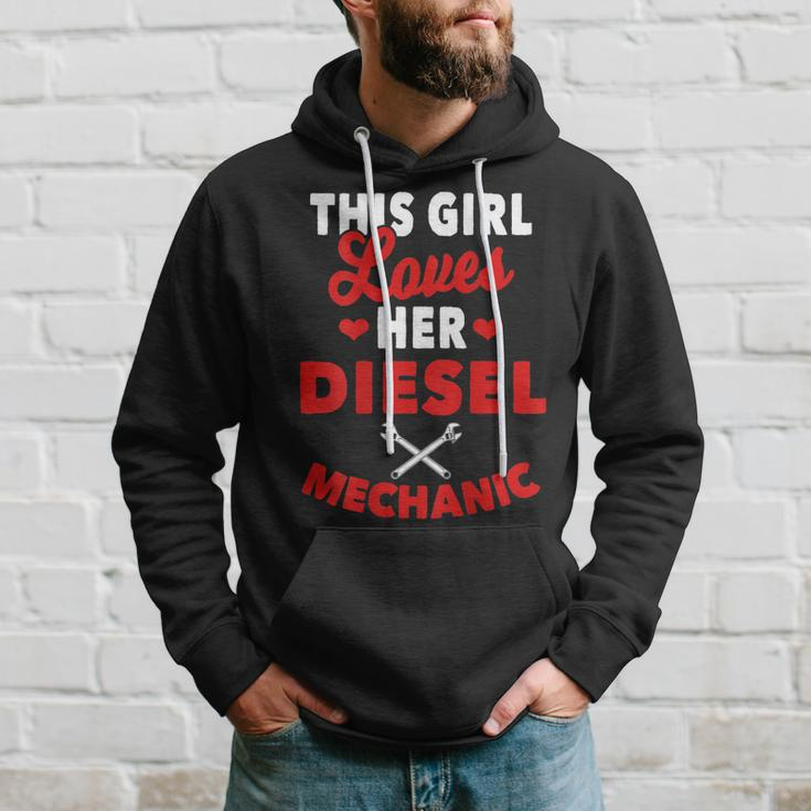 Diesel Mechanic Gifts Wife Girlfriend Design On Back Hoodie Gifts for Him