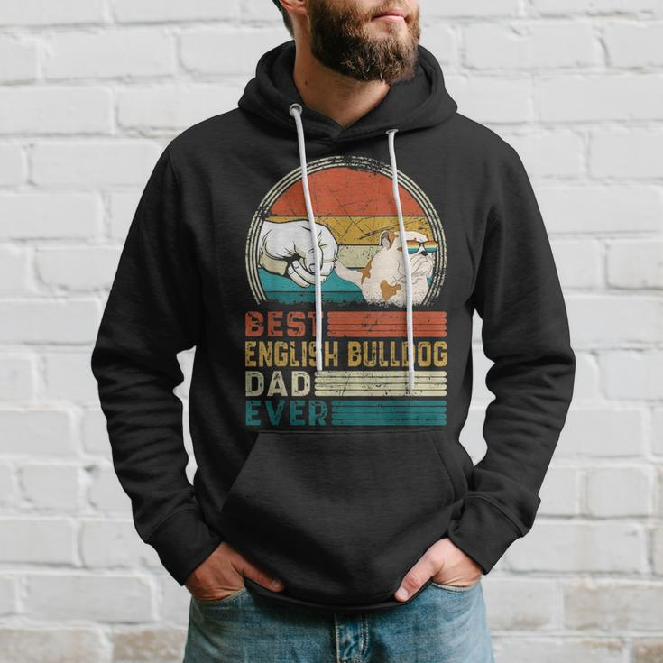 Distressed Best English Bulldog Dad Ever Fathers Day Gift Hoodie Gifts for Him
