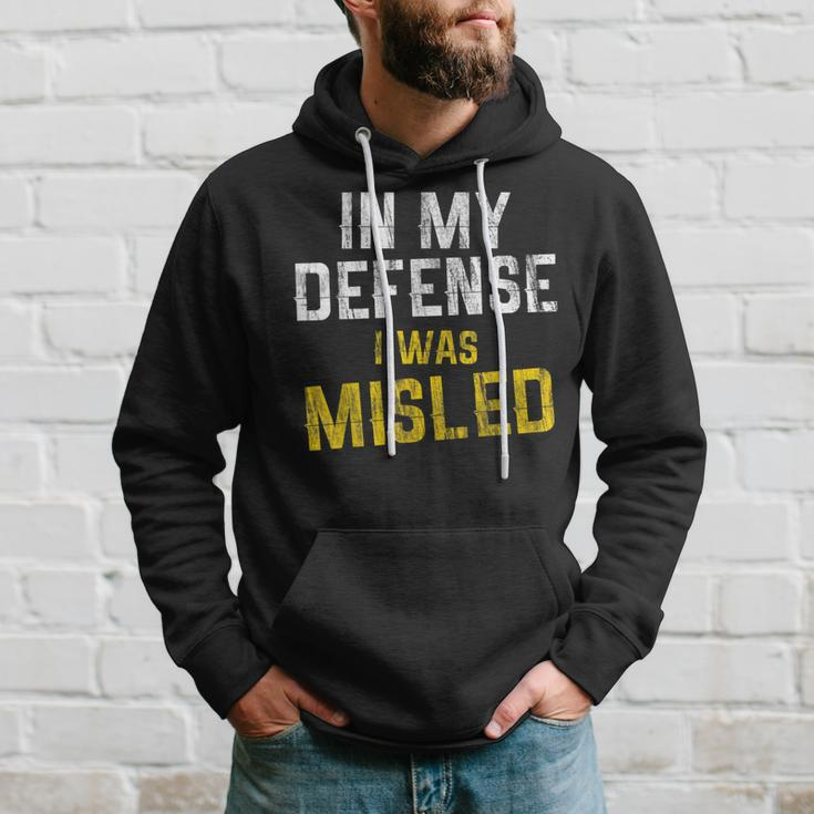 Distressed Quote In My Defense I Was Misled Hoodie Gifts for Him