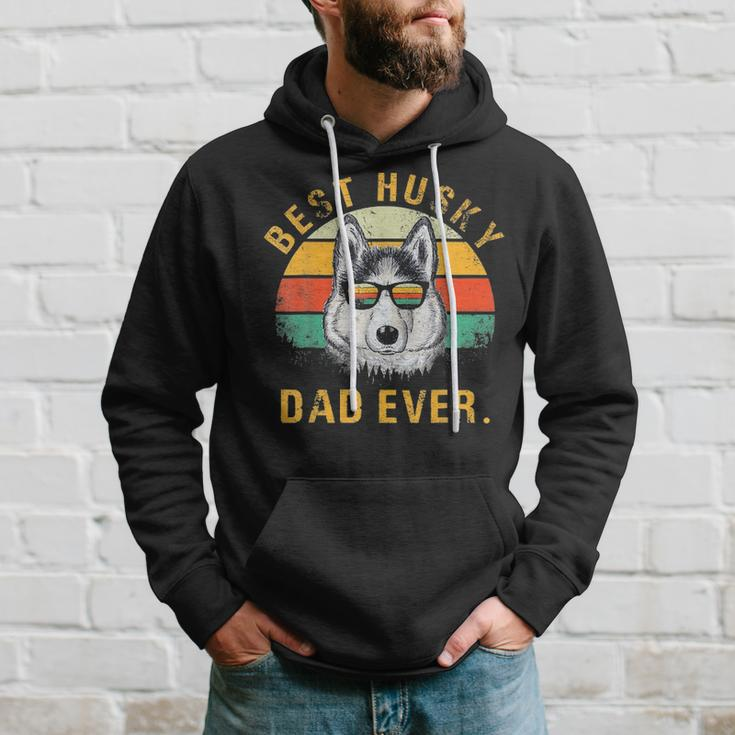Dog Vintage Best Husky Dad Ever Funny Fathers Day Gifts Hoodie Gifts for Him