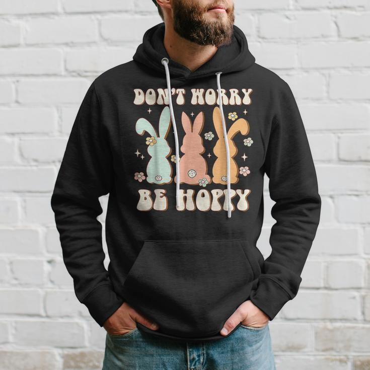 Dont Worry Be Hoppy Rabbit Cute Bunny Flowers Easter Day Hoodie Gifts for Him