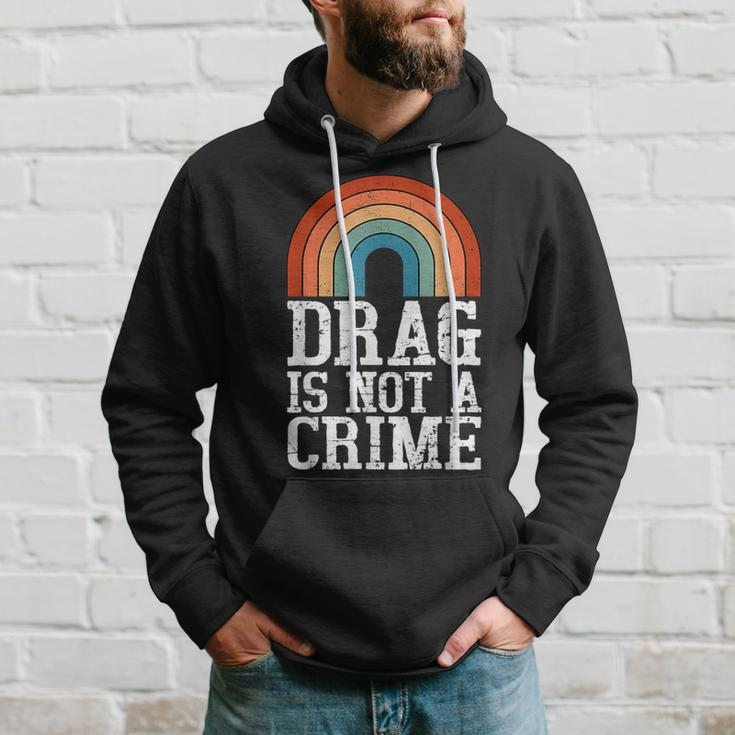 Drag Is Not A Crime Lgbt Gay Pride Equality Drag Queen Retro Hoodie Gifts for Him