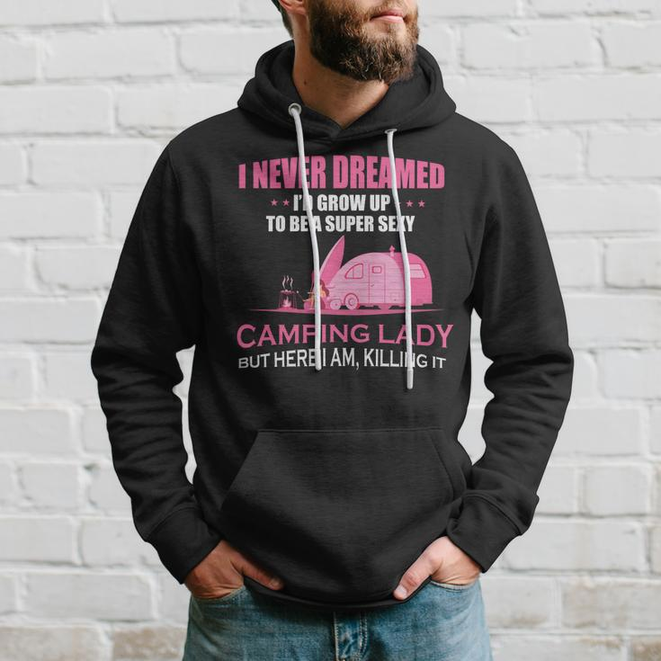 I Never Dreamed Id Grow Up To Be A Super Camping Lady Pink Camp Men Hoodie Gifts for Him