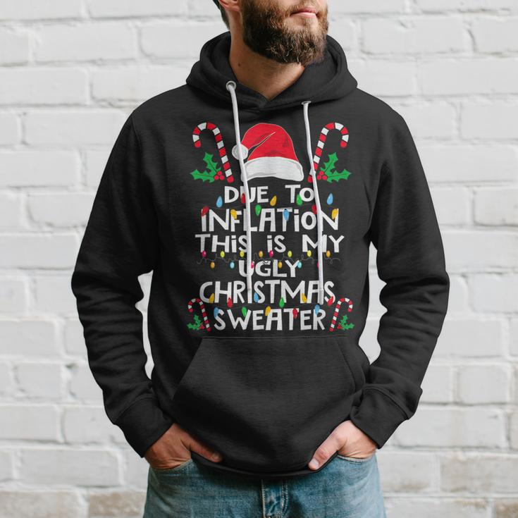 Due To Inflation Ugly Christmas Sweaters Men Hoodie Graphic Print Hooded Sweatshirt Gifts for Him
