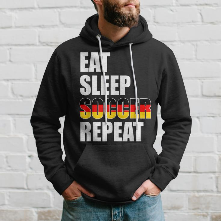 Eat Sleep Soccer Repeat Cool Soccer Germany Lover Player Men Hoodie Graphic Print Hooded Sweatshirt Gifts for Him