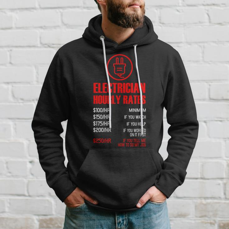 Electrician Hourly Rates | Funny Mechanic Idea Hoodie Gifts for Him