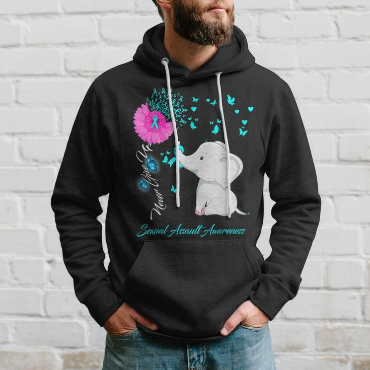 Elephant Sexual Assault Awareness - Sexual Assault Ribbon Hoodie Gifts for Him