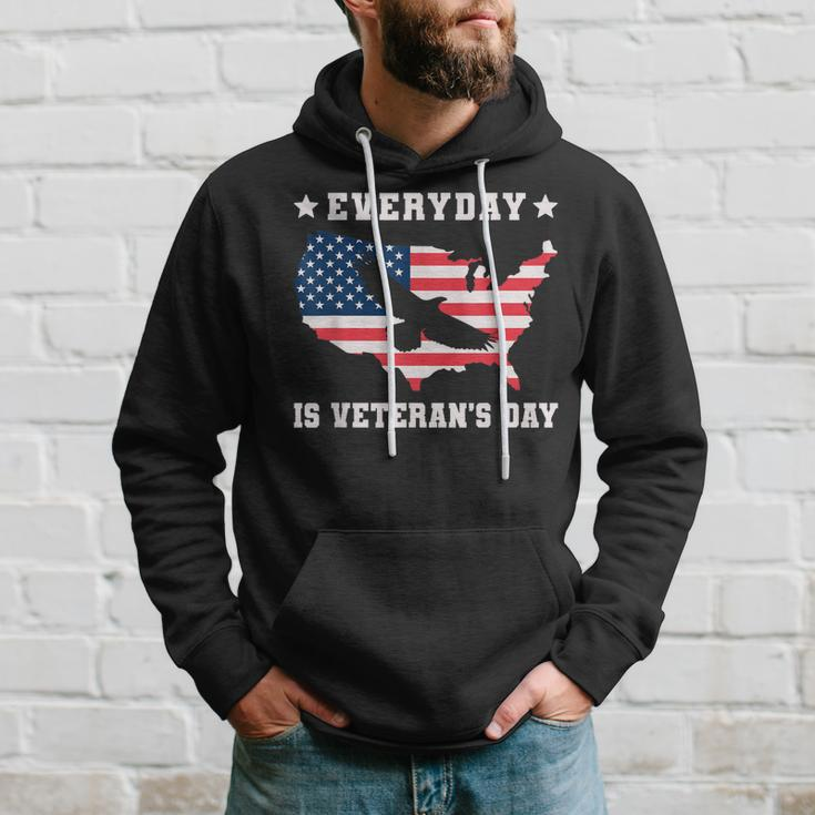 Everyday Is Veterans Day Proud American Flag Men Hoodie Graphic Print Hooded Sweatshirt Gifts for Him