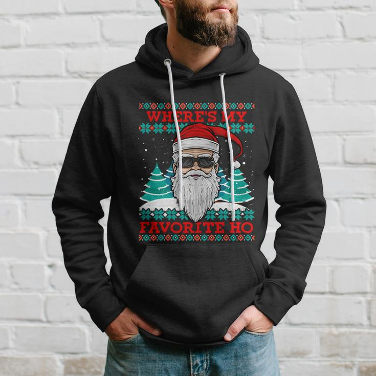 Evil Santa Wheres My Favorite Ho Funny Ugly Christmas Gift Hoodie Gifts for Him