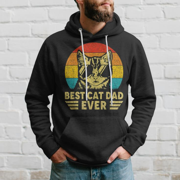 Fathers Day Vintage Best Cat Dad Ever Retro Gift For Cat Hoodie Gifts for Him
