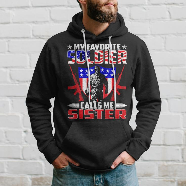 Favorite Soldier Calls Me Sister Proud Us Army Sibling Gift Men Hoodie Graphic Print Hooded Sweatshirt Gifts for Him