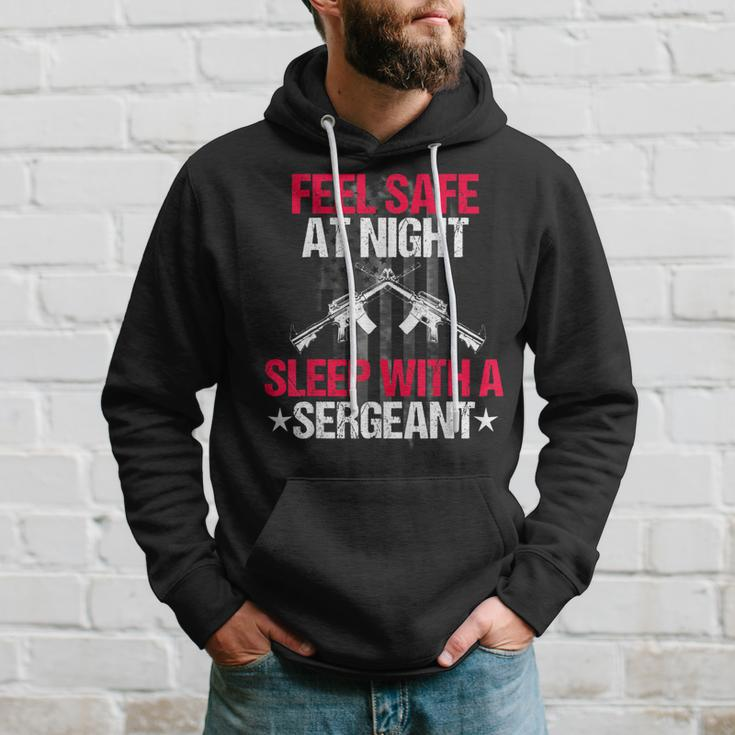 Feel Safe At Night Sleep With A Sergeant Men Hoodie Graphic Print Hooded Sweatshirt Gifts for Him