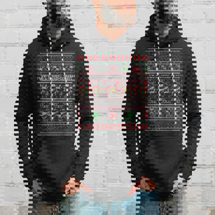 Fidget Spinner Ugly Christmas Sweater Dabbing Santa Men Hoodie