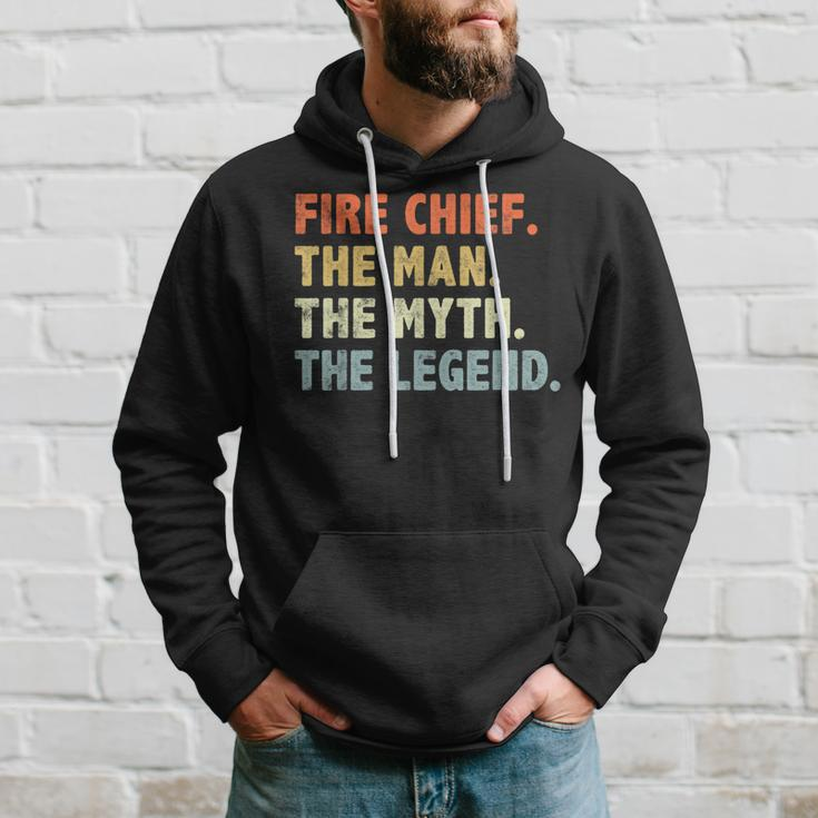 Fire Chief Man The Myth Legend Gifts Firefighter Fire Chief Hoodie Gifts for Him