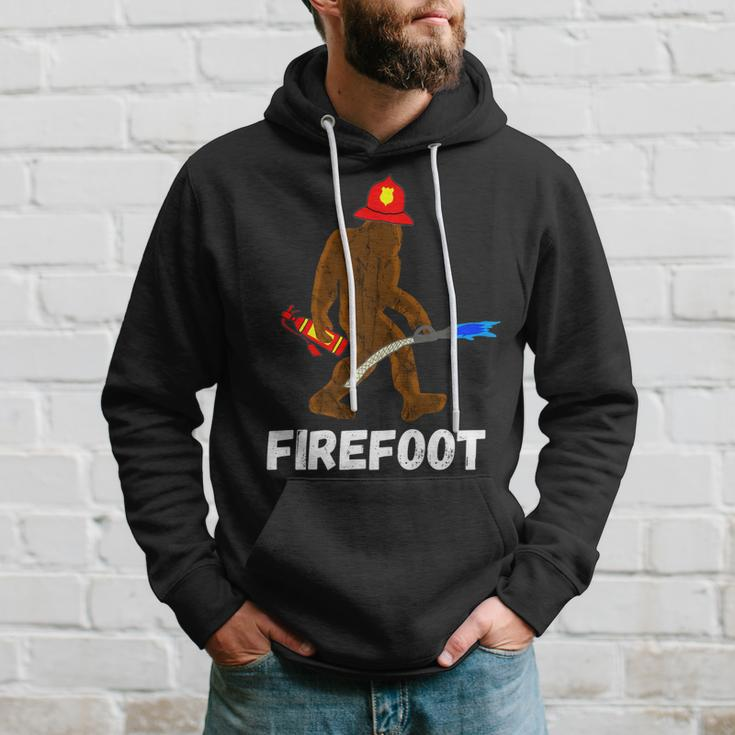 Fire Fighter Bigfoot Fireman Funny Sasquatch Firefighter Hoodie Gifts for Him