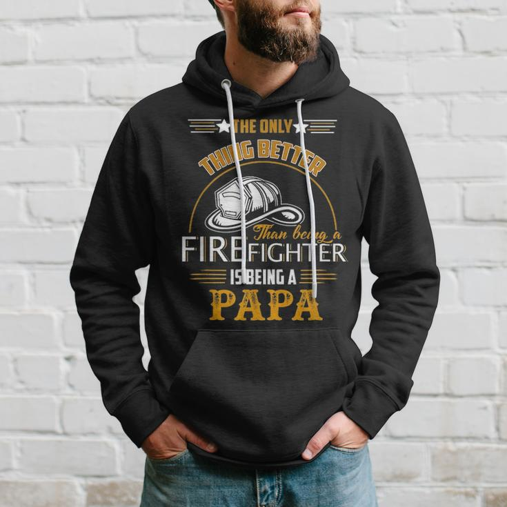 Firefighter Fireman Dad Papa Fathers Day Cute Gift Idea Hoodie Gifts for Him