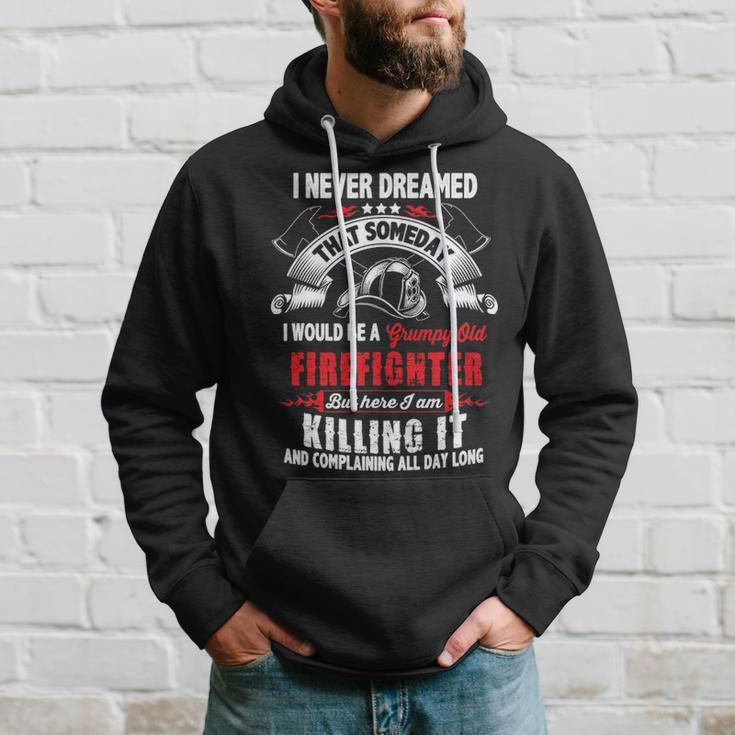 Firefighter Funny Grumpy Old Firefighter Hoodie Gifts for Him