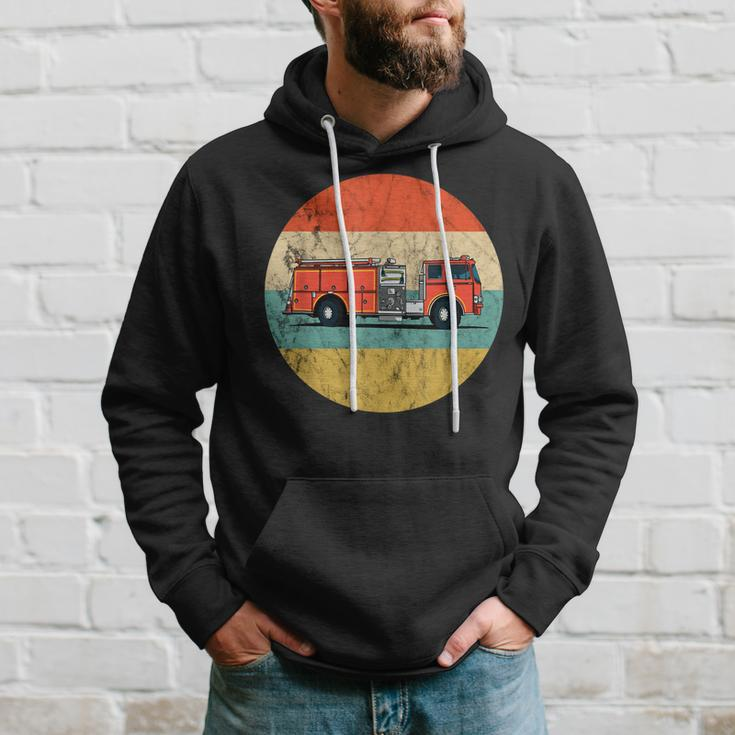 Firefighter Vintage Retro Fireman Fire Truck Firefighting Hoodie Gifts for Him