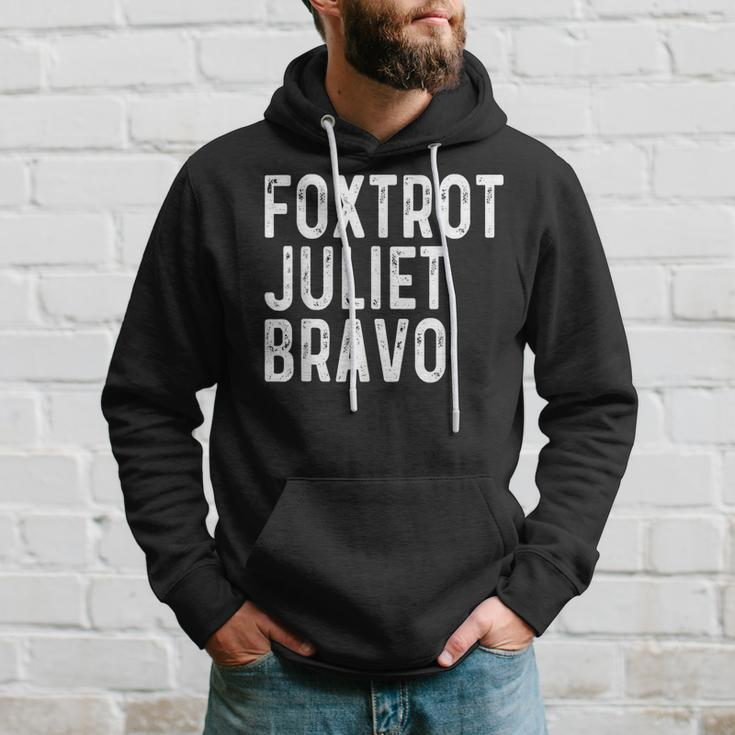 Foxtrot Juliet Bravo Retro Vintage America Us Military Hoodie Gifts for Him